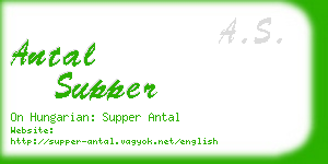 antal supper business card